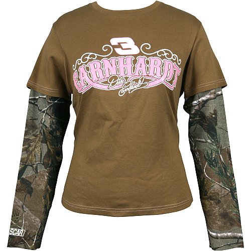Buy Chase Authentics Dale Earnhardt Ladies Long Sleeve Layered Tee by Action Sports Image