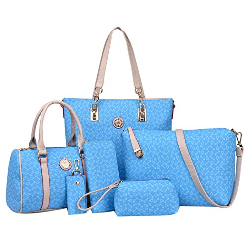 Coofit Totes 6 Pieces Set Women Handbag Cross-Body Pouch Purse Wallets