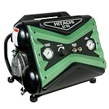 Hitachi EC119SA Twin-Stack Air Compressor with Control Panel and Couplers