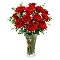 One-Dozen Red Rose Bouquet with Vase