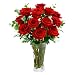One-Dozen Red Rose Bouquet with Vase