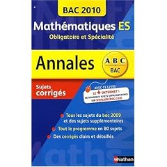 Annales Bac 2010, Math�matiques ES : Obligatoire et Sp�cialit�
