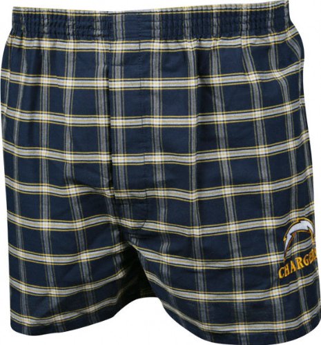 Buy San Diego Chargers Kickin' Back Plaid Boxer Shorts