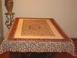 Red Black Floral Printed Rectangular Cotton Tablecloths Cover India