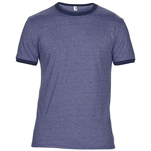 Anvil Mens Plain Lightweight Ringer T-Shirt