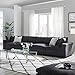 Modway Commix Down Down Filled Overstuffed 4 Piece Sectional Sofa Set, Seating for 4, Azure