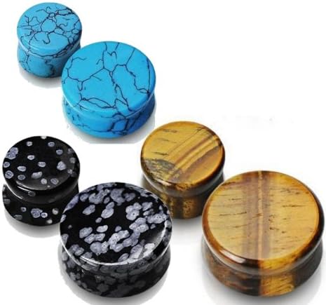 3 Pairs of 1/2in. 12.7mm Stone Saddle Fit Plugs