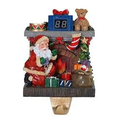 7" Exclusive Battery Operated Santa Claus Christmas Countdown Stocking Holder