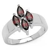 1.20 Carat Genuine Garnet .925 Silver Ring