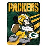 Disney/NFL Green Bay Packers Mickey Mouse Ultra Plush 46-Inch-by-60-Inch Micro Super Soft Raschel Throw