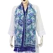 Handprinted Square Silk Scarves For Women 22 X 72 Inches