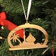 Hand Carved Olive Wood Middle Eastern City with Arch Ornament