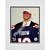 Photo File Denver Broncos Tim Tebow 2010 Draft Pick Matted Photo