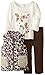 Young Hearts Baby-Girls Infant 3 Piece Love Leopard Vest And Pant Set