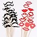 50PCS Colorful Props on Stick Mustache Photo Booth Party Fun Wedding Christmas Birthday Favor