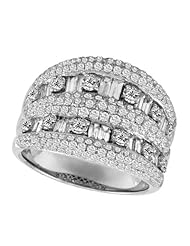 14K White Gold 2.29cttw Round Diamond Fashion Ring