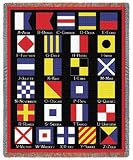 Nautical Flags Throw - 70 x 53 Blanket/Throw
