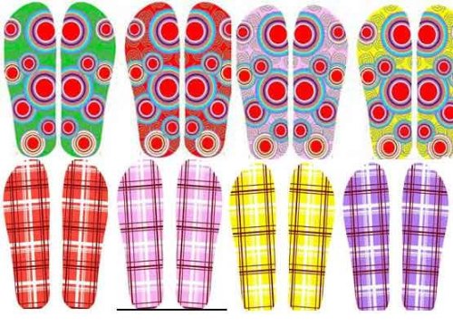 Eros Hosiery 6049-CIRCLES-PLAID Wholesale Womens Circle and Plaid Flip Flops Case Of 72
