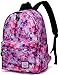 Backpacks for Girls,VASCHY Cute Lightweight Casual Water-Resistant School Daypack 14in Padded Sleeve in Pink Galaxy