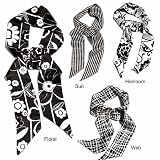 L. Erickson USA Elastic Loop Headband - Black & White 100% Silk Print
