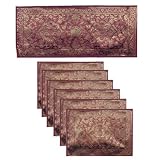 Placemat Set In Brocades, Table Runner 32x13 inches, Mat 13x19 inches (btm012)