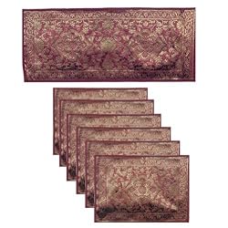 Placemat Set In Brocades, Table Runner 32x13 inches, Mat 13x19 inches (btm012)