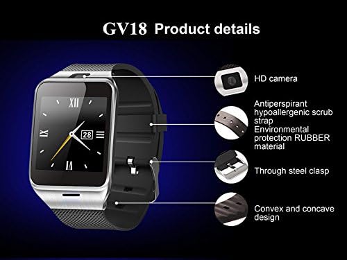 { First support NFC } GV18 Smart bluetooth wristWatch with Camera Android watch Phone support SIM card Smartwatch for smartphone