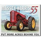Massey-Harris 55 Tractor Put More Acres Behind You Retro Vintage Tin Sign
