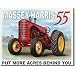 Massey-Harris 55 Tractor Put More Acres Behind You Retro Vintage Tin Sign