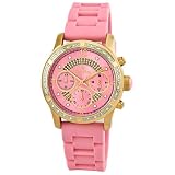 Just Bling Women’s JB-6243-H “Venus Sport Gold Pink” Designer Silicone Diamond Watch