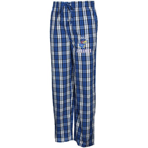 Kansas Jayhawks Royal Blue Plaid Historic Pajama Pants (Small)
