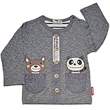 2016年 秋冬 ZOOMIC ズーミック カーディガン風 ポケット付き 長袖Ｔシャツ くま・パンダ チャコール◇90cm