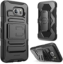 Galaxy S6 Case, i-Blason Prime [Kickstand] Samsung Galaxy S6 2015 Release **Heavy Duty** [Dual Layer] Combo Holster Cover case with [Locking Belt Swivel Clip] (Black)