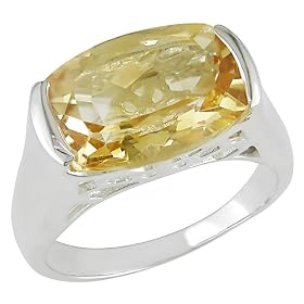 Buy Women Silver Citrine Ring - Yellow