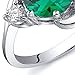 PEORA Simulated Emerald Ring in Sterling Silver, Round Shape, 8mm, 1.75 Carats total, Sizes 5 to 9