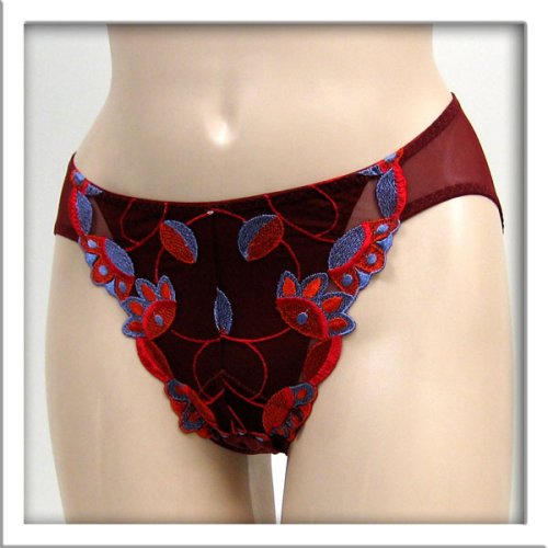 Venus 2 Pack Maroon Sheer Bikini Panty #1001 sz S