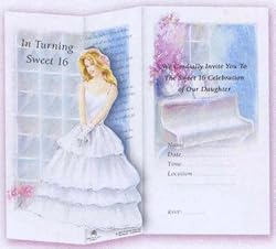 Sweet 16 Invitations - Pop-Up Series - ENGLISH - 100/pk. - Envelopes Included