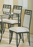 Set of 2 Matrix Style Sandy Black Metal Dining Chairs