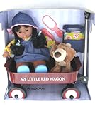Doll And Puppy On Little Red Wagon, Brown-Skinned Girl: Gi-Go Toys Fantasy Collection