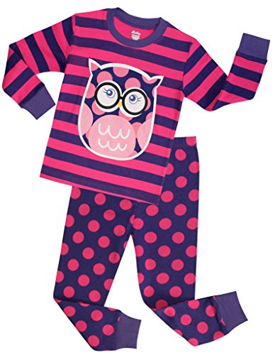 Girls Pajamas Children Christmas Sleepwear Toddler Owl Clothes Size 6 Years