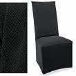 Stretch Pique Raven Black Set of four Dining Chair Covers 710
