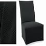 Stretch Pique Raven Black Set of four Dining Chair Covers 710