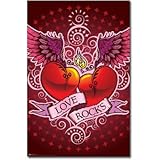 Love Rocks (Winged Hearts Tattoo) Art Poster Print