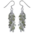 Sterling Silver Peridot Drop-Earrings 2 Inches