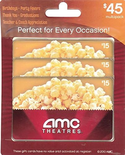 AMC Theatre Gift Cards, Multipack of 3 - $15