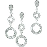 Sterling Silver Cubic Zirconia Circle Earring and Pendant Set 51rPYMsvsxL. SL160 Sterling Silver Cubic Zirconia Circle Earring and Pendant Set