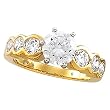18K Yellow Gold Diamond Engagement Ring Semimount - CENTER STONE NOT INCLUDED - 1.00 Ct.