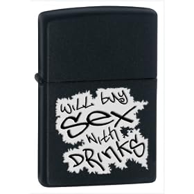 Zippo Will By Drinks Lighter - Black Matte