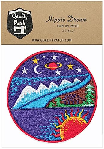 Colourful Purple Star Space Sun Moon Planet Psychedelic Hippie Dream Quality Embroidered Patch Badge 3.2" X 3.2" Iron On