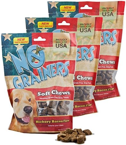 No Grainers Soft Chews (by Nootie), Grain Free Liver Treats, 3-Pound, Hickory Bacon Flavor